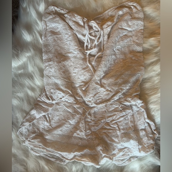 Victoria Secret | Women’s White Mesh Cover-Up Romper One-Piece Swim Size Small - Picture 1 of 4